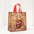 Borsa spesa impermeabile in tessuto non tessuto con stampa Wild West e manici rossi - Birra ed Elementi Western (5055-2)