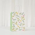 Sacchetto regalo in carta bianca con stampa cocktail Shaken e manici in corda bianca - Stile Stampa Martini Densa Bianco (567-2) / 21*15*8