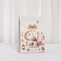 Elegant Eid Moon festival gift bag with mosque and crescent star pattern in cream white - 20x14x7 / Off-White (C004-1)