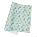 Carta da regalo con stampa castello lunare islamico e motivi moschea e ketupat - Stile Architettura Verde Base Blu Chiaro (Z-006)