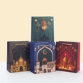 Eid Mubarak Papiertüten mit Mond- und Moscheemustern in vier verschiedenen Farben - Mehrfarbig / Klein