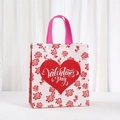 Sac cadeau de la Saint-Valentin en non-tissé avec roses rouges et cœur romantique - Style Rose Rouge Blanche (1012-2)