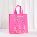 Sacchetto regalo rosa per San Valentino con simpatici gnomi e stampe di cuori - Stile Gnomo Rosa (1012-1)