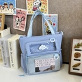 Bolso Ita azul claro multifuncional con ventana transparente para pines y adornos anime - Azul