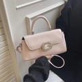 Schicke rosa kleine quadratische Tasche mit dekorativer G-förmiger Strass-Metallschnalle - Ohne Anhänger / Rosa