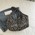 Bolso hobo grande de lona con estampado de leopardo, ideal como bolso de hombro casual - Estampado de leopardo