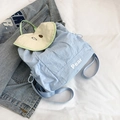 Zaino in nylon azzurro con design a pera cartone animato e chiusura con coulisse - Pera / Blu