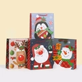 Weihnachts-Geschenktüten aus Papier mit Pinguin- und Weihnachtsmann-Motiven für Feiertage - 23x18x10 / Mittlerer Stil