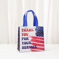 Sac fourre-tout drapeau américain avec texte de remerciement pour cadeaux de fête nationale - Merci Pour Votre Service (9051-5)