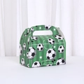 Scatola regalo a tema calcio con manico per muffin e dolci in carta kraft - Motivo Calcio Verde (A002-3) / 16*9*9cm