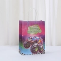 Kraftpapier Geburtstagstüte mit Monstertruck Motiv und Happy Birthday Aufdruck - Monstertruck Muster Stil 3 (560-3)