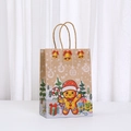 Christmas kraft paper gift bag with gingerbread man and festive holiday illustrations - Gingerbread Man Pattern (053-3) / H21*L15*W8CM