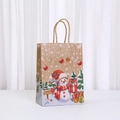 Christmas Kraft paper gift bag featuring a cute snowman and North Pole illustration - Snowman Pattern (053-4) / H21*L15*W8CM