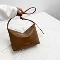 Bolso bandolera de cuero PU marrón con letras doradas y correa ajustable mujer - Marrón
