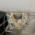 Grand sac cabas tissé à fleurs avec broderie vintage pour le quotidien des femmes - Style 3