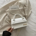 Mini borsa a tracolla in pelle bianca chic con logo dorato e design minimalista - Bianco
