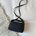 Minimalist black crossbody bag with dot embroidery texture and elegant gold hardware - 3D Dot Texture Style / Black