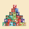 24-day Christmas advent calendar kraft paper boxes with festive holiday patterns - Mixed Colors Advent Calendar Boxes Style (B003) / 7x7x7cm