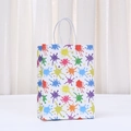 Vertical paper gift bag with colorful paint splatter pattern and white twisted handles - Colorful Splatter Style (542-1;21*15*8)