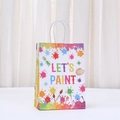 Artistic paper gift bag with LET'S PAINT typography and colorful paint splatter patterns - Let's Paint Theme (542-2;21*15*8)