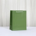Minimalist deep green paper shopping bag with white rope handles for gift packaging - Small Vertical (23x18x10cm) / Army Green