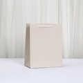 Detailed view of beige paper gift bag with white rope handles and minimalist design - Small Vertical (23x18x10cm) / Off White