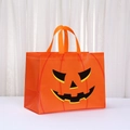 Halloween monster gift bag with orange jack-o'-lantern pumpkin print and handles - Jack-O'-Lantern (8007-4) / 33*25*17cm