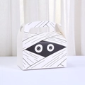 Boîte à bonbons Halloween minimaliste design momie avec poignée pratique et motif 3D - Style Momie (A037-4)