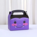 Boîte cadeau Halloween pour cupcakes avec motif vampire en carton violet et noir - Style Vampire (A037-3)