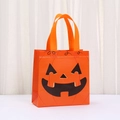 Πορτοκαλί μη υφασμένη τσάντα δώρου Halloween με μαύρο πρόσωπο κολοκύθας και λαβές - Πορτοκαλί Κολοκύθα (9047-4) / 20*20*9cm