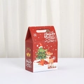Rote Weihnachts-Geschenkbox aus Papier mit Cartoon-Rentier und Baum für Süßigkeiten - Weihnachtsrentier-Zug-Stil (C002-3) / 15.5x10x6cm