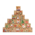 24-piece Christmas advent calendar boxes set with festive illustrations and numbers - 7x7x7cm / 24-Count Advent Calendar Boxes (B006)