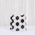 Soccer pattern tote bag with black and white hexagon design for sports party gifts - Soccer Pattern - White (9031-2) / 20*20*9cm