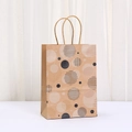 Minimalistischer Kraftpapier-Geschenkbeutel mit Polka-Dots, Streifen und gedrehten Papiergriffen - 21*15*8 / Schwarz Beige Geometrische Linien (711-1)