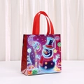 Sacchetto regalo di Natale in tessuto non tessuto con stampa pupazzo di neve neon - Red Purple Snowman (5808-2) / 23x22x11