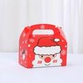 Scatola per torta natalizia rossa con Babbo Natale e dettagli di fiocchi di neve - Motivo Babbo Natale (A038-1) / 16*9*9