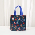 Borsa regalo gotica teschio di Natale impermeabile in TNT blu con manici intrecciati - Stile Regalo Teschio Gotico Blu Scuro (9049-6) / 20*20*9cm