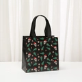 Sacchetto regalo di Natale in TNT con teschio e decorazioni festive su sfondo nero - Stile Teschio di Natale Nero (9049-5) / 20*20*9cm