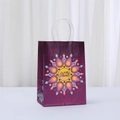 Μωβ τσάντα δώρου Diwali με πολύχρωμο μοτίβο Mandala και λευκές λαβές από σχοινί - Μεσαίο / Βαθύ Μωβ Μάνταλα (558-6)