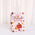 Sacchetto regalo in carta Friendsgiving con illustrazione di tacchino e zucca autunnale - Stile Friendsgiving Bianco (564-1) / 21x15x8