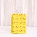 Yellow duck cartoon kraft paper gift bag with handles for birthday party favors - Duck Avatar with Hearts (534-6)