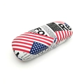 Hard shell eyewear case featuring vintage newspaper print and American flag pattern - White