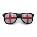 Detail of England flag pinhole sunglasses lens with St George Cross pattern - England Style
