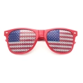 Red frame sunglasses featuring American flag pinhole mesh lenses for US Independence Day - Red
