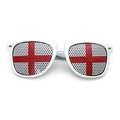 Occhiali da sole bianchi con bandiera inglese sulle lenti per tifosi di calcio - Bianco
