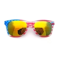 Clear Frame Red Mirrored Lens