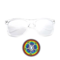 Clear diffraction glasses featuring football pattern light effect for festivals and parties - Transparent Frame