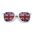 White sunglasses featuring British Union Jack flag pattern lenses for party accessories - White