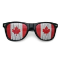 Klassieke zwarte zonnebril met Canada vlag mesh lenzen voor feesten en events - Zwart