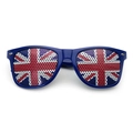 Blue sunglasses featuring British Union Jack flag mesh lenses for World Cup party events - Blue